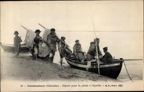 Ak Ouistreham Riva Bella Calvados, Depart pour la peche a l'equille