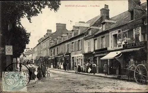 Ak Dozulé Calvados, Une Rue