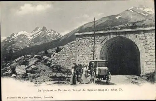 Ak Le Lautaret Hautes Alpes, Entree du Tunnel du Galibier