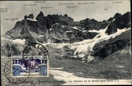 Ak Pelvoux Hautes Alpes, Dauphine, Massif du Pelvoux, La Chaine de la Meije