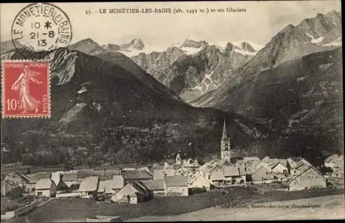 Ak Le Monétier les Bains Hautes-Alpes, Ville et ses Glaciers