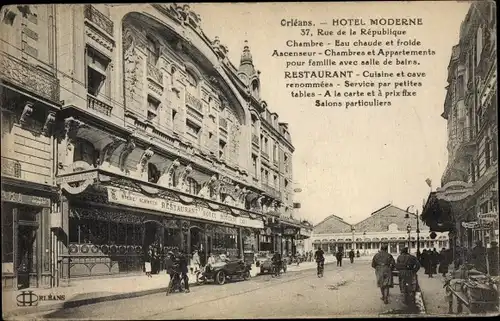 Ak Orléans Loiret, Hotel Moderne, Rue de la Republique