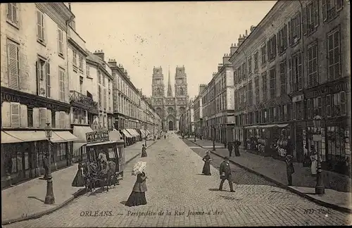 Ak Orléans Loiret, Perspective de la Rue Jeanne d'Arc