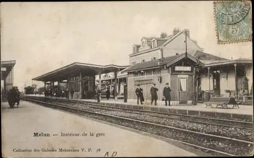 Ak Melun Seine et Marne, Interieur de la gare