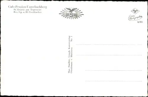 Ak St. Quirin Gmund am Tegernsee in Oberbayern, Pension Unterbuchberg, Bad Wiessee