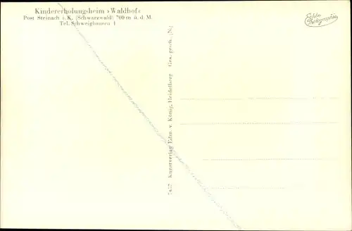 Ak Steinach im Schwarzwald, Kindererholungsheim Waldhof