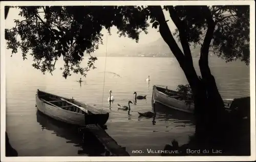 Ak Villeneuve Kanton Waadt Schweiz, Bord du Lac, Genfer See