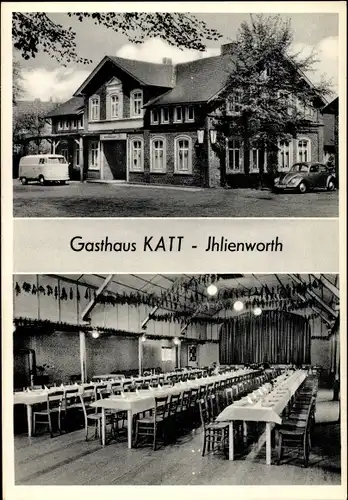 Ak Ihlienworth in Niedersachsen, Gasthaus Katt, Saal