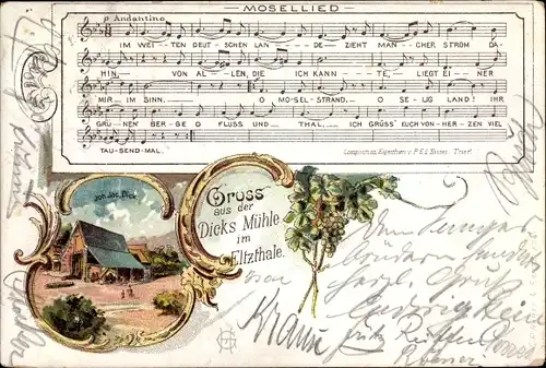 Lied Litho Elztal im Odenwald, Dicks Mühle, Mosellied