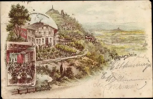 Litho Volmarstein Wetter an der Ruhr, Gasthof Schmermund, Panorama