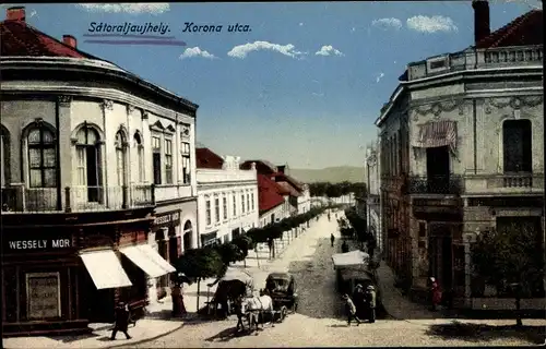Ak Sátoraljaújhely Neustadt am Zeltberg Ungarn, Korona utca, Wessely Mor