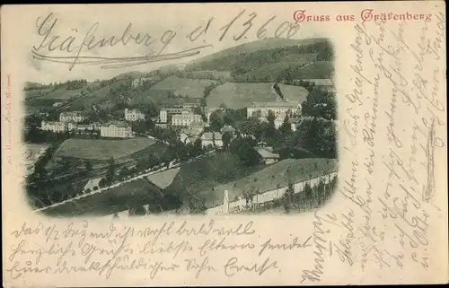 Ak Lázně Jeseník Gräfenberg Freiwaldau Reg Olmütz, Blick auf den Ort
