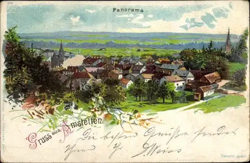 Litho Amstetten in der Schwäbischen Alb, Blick auf den Ort