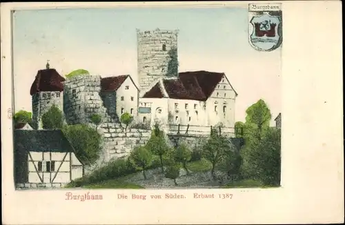 Künstler Ak Burgthann im Nürnberger Land, Burg von Süden