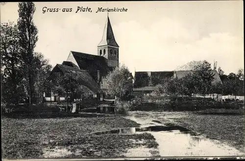 Ak Plate Lüchow im Wendland, Marienkirche