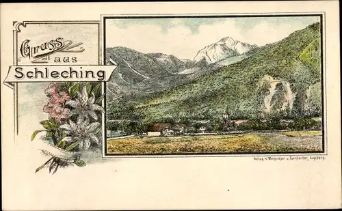 Litho Schleching in Oberbayern, Panorama