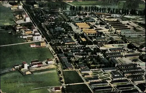 Ak Orzysz Arys Ostpreußen, Truppenübungsplatz, Barackenlager