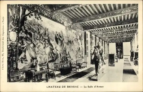 Ak Brissac Maine et Loire, Chateau, Interieur, la Salle d'Armes