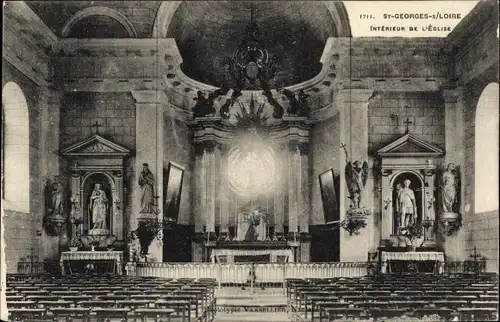 Ak Saint Georges sur Loire Maine-et-Loire, Interieur de l'Eglise