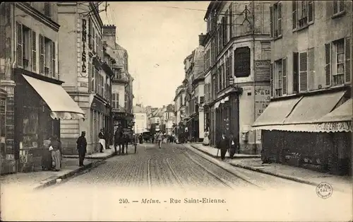 Ak Melun Seine et Marne, Rue Saint-Etienne