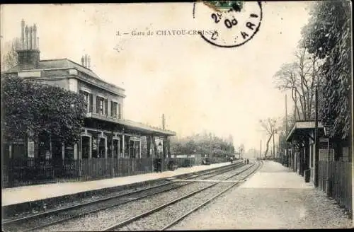 Ak Chatou Croissy Yvelines, La Gare