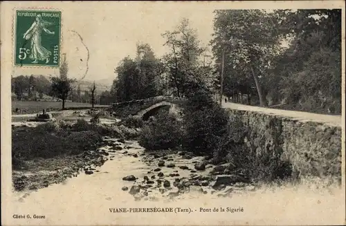 Ak Pierre Ségade Viane Tarn, Pont de la Sigarie