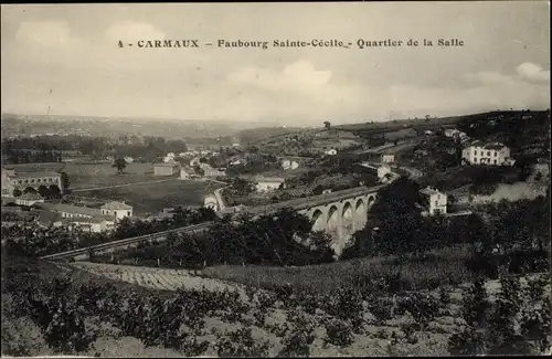 Ak Carmaux Tarn, Faubourg Sainte Cecile, Quartier de la Salle