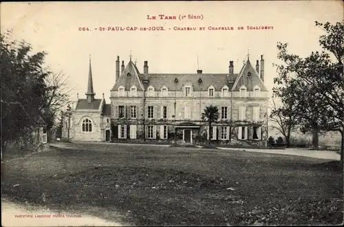 Ak Saint Paul Cap de Joux Tarn, Chateau et Chapelle de Scalidert