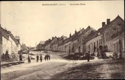 Ak Boncourt Aisne, Grande Rue