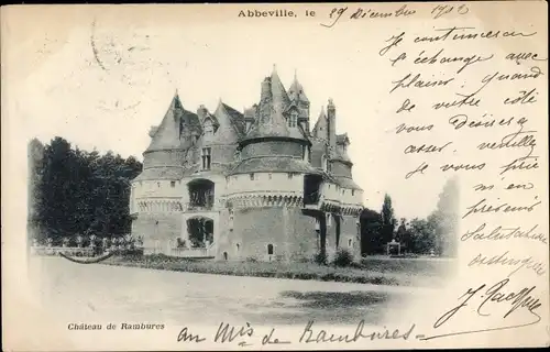 Ak Abbeville Somme, Chateau de Rambures