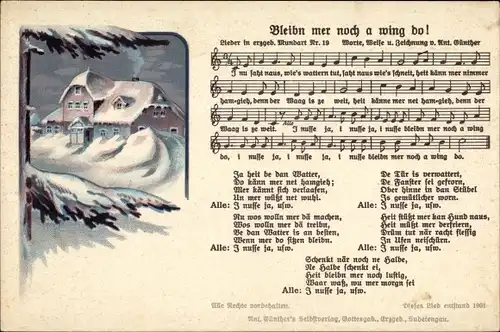 Lied Ak Günther, Anton, Erzgebirgische Mundart 19, Bleibn mer noch a wing do