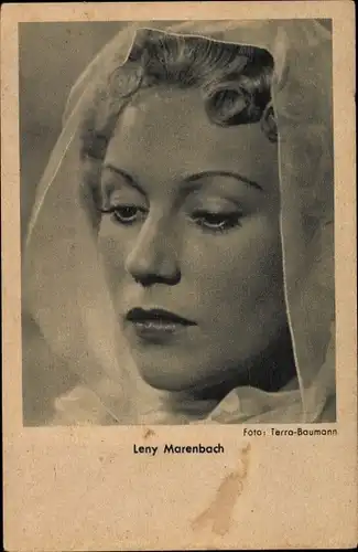 Ak Schauspielerin Leny Marenbach, Schleier, Portrait