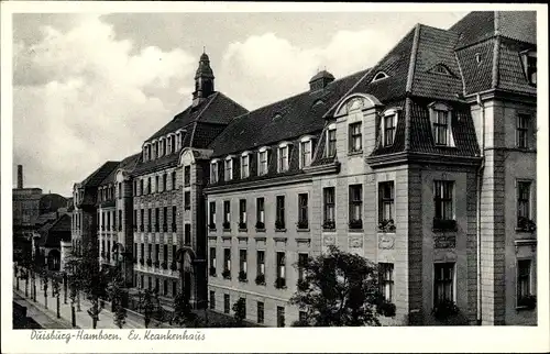 Ak Hamborn Duisburg Nordrhein Westfalen, Seitenblick auf evangelisches Krankenhaus
