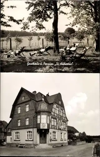 Ak Maisborn Rheinland Pfalz, Gasthof St. Hubertus, Bes. B. Klippel, Liegewiese