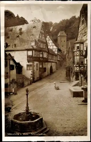 Ak Miltenberg am Main in Unterfranken, Schnatterloch, Brunnen