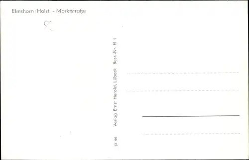 Ak Elmshorn in Holstein, Marktstraße, Geschäft