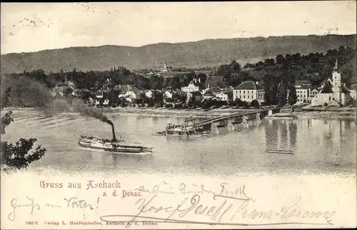 Ak Aschach an der Donau Oberösterreich, Donaupartie