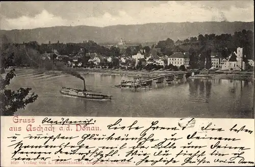 Ak Aschach an der Donau Oberösterreich, Donaupartie