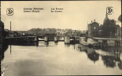 Ak Comines Warneton Wallonien Hennegau, Les Ecluses, De Sluisen, Schleuse