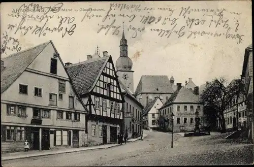 Ak Arnsberg im Sauerland, Alter Markt, Glockenturm