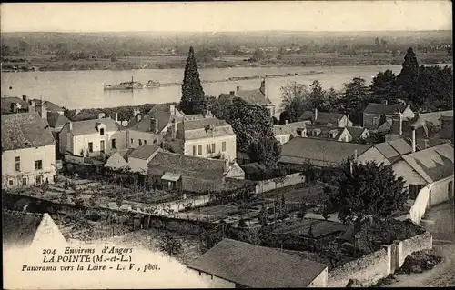 Ak La Pointe Maine et Loire, Panorama vers la Loire