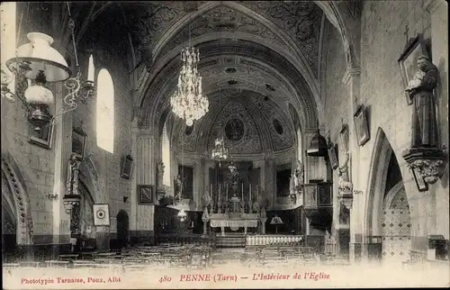 Ak Penne Tarn, L'Interieur de l'Eglise