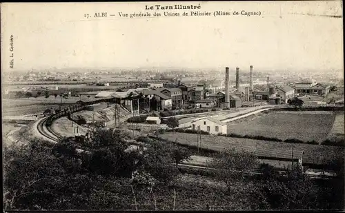 Ak Albi Tarn, Vue generale des Usines de Pelissier