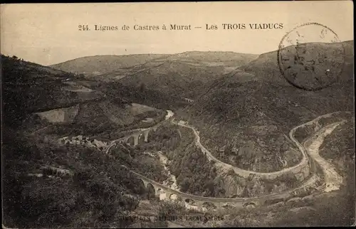 Ak Tarn, Lignes de Castres a Murat, Les Trois Viaducs