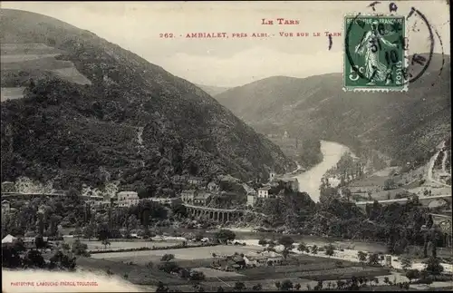 Ak Ambialet Tarn, Vue sur le Tarn