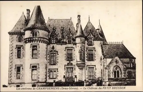 Ak Champdeniers Deux Sevres, Le Chateau de Petit Brusson