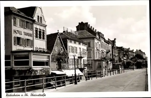 Ak Rüdesheim am Rhein, Rheinstraße, Hotel Traube