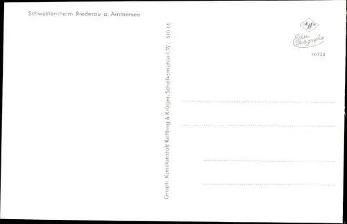 Ak Riederau Dießen am Ammersee im Kreis Landsberg am Lech, Schwesternheim