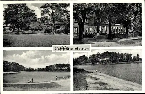Ak Elmshorn in Schleswig Holstein, Gaststätte Sibirien, Bes. G. Thormählen, Strand