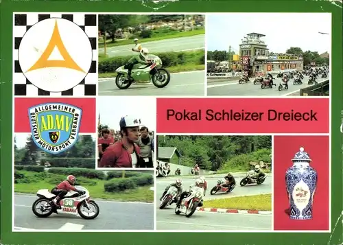 Ak Schleiz im Vogtland Thüringen, 49. Schleizer Dreieck Rennen 1982, Motorräder, Pokal
